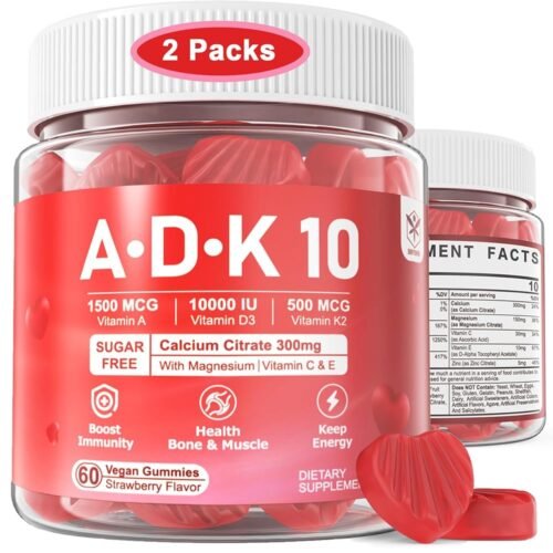 Gomitas ADK sin azúcar + suplemento de calcio y magnesio