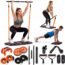 EVO Gym - Portable Home Gym Strength Training Equipment, at Home Gym | All in One Gym - 10 Resistance Bands, Base Holds Gym Bar & Handles for Travel | Portable Gym & Home Exercise Equipment | 320LBS