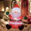 12 Foot Giant Christmas Inflatables Inflatable Santa Claus with Gift Bag With LED Light for Christmas Yard Decoration Indoor Outdoor Yard Lawn Xmas Party Decoration Cute Fun Xmas Holiday Party Blow Up