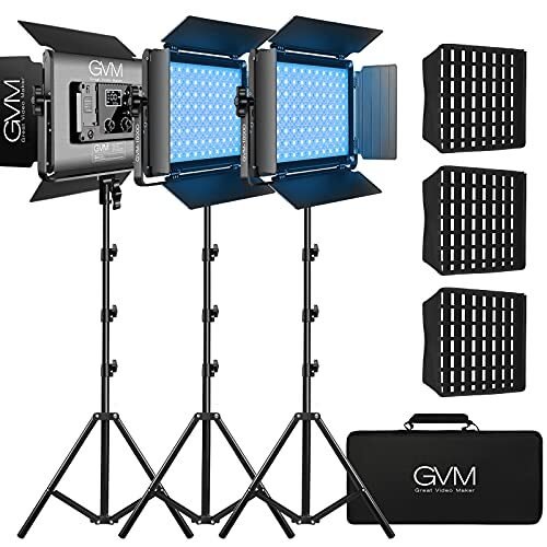 GVM – Luz de video LED RGB, iluminación de fotografía con control de aplicación