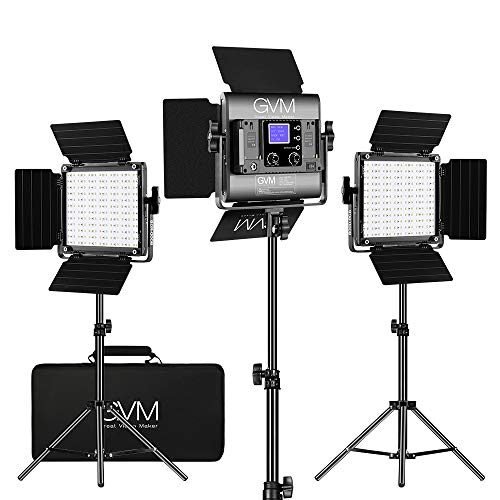 GVM RGB – Kit de iluminación de video LED 800D con control de aplicación