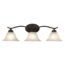 3-Light Vanity Light Fixture, 5-Piece All-in-One Bathroom Set (E26 Bulb Base), Oil Rubbed Bronze Wall Sconce Lighting W/ Glass Shads, ETL Listed (Bulb not Included)
