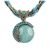 Harlorki Collar de cadena con dije de diamantes de imitación turquesa para mujer
