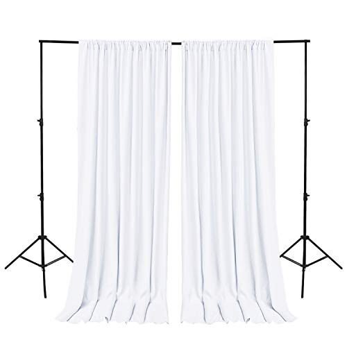 Hiasan Cortinas de fondo blancas para fiestas, cortinas de poliéster para fotografías familiares