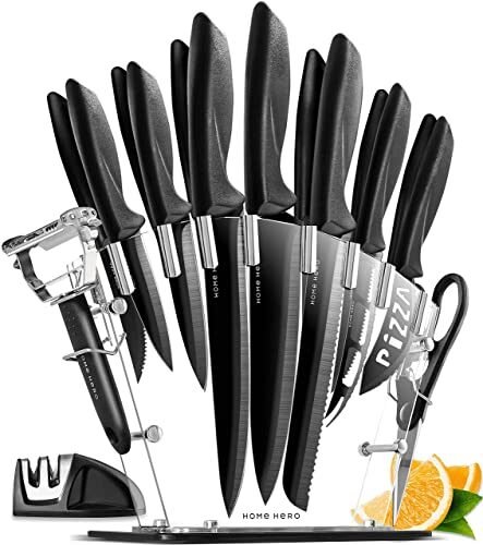Juego de cuchillos de acero inoxidable con Block – 13 cuchillos de cocina