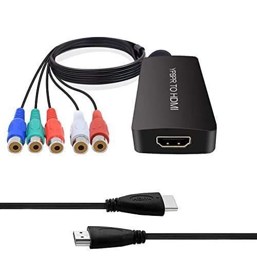 Dingsun Convertidor de componentes a HDMI hembra YPbPr a HDMI compatible con 720P/ 1080P para TV HD