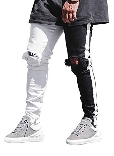 HUNGSON Jeans ajustados azules de hombre elásticos