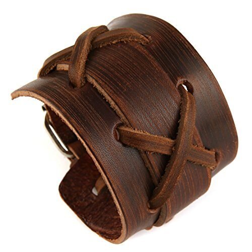 HZMAN Brazalete color café, casual para hombre