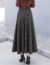 IDEALSANXUN Long Wool Skirts for Womens Fall Winter High Waist Vintage Pleated Skirts(Coffee, S)