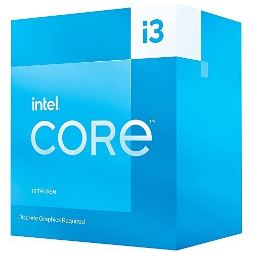 Intel Core i3-13100F Procesador de escritorio de 4 núcleos (4 núcleos P + 0 núcleos electrónicos), caché de 12 MB, hasta 4.5 GHz