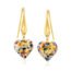 Ross-Simons Italian Murano Glass Heart Drop Earrings in 18kt Gold Over Sterling