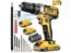 JayLene 21V Cordless Drill Set, Power Drill 59Pcs with 3/8 Inch Keyless Chuck, 25 3 Clutch Electric Drill with Work Light, Max torque 45Nm, 2-Variable Speed & 2 Batteries and Fast Charger