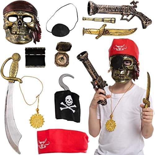 JOYIN 10 piezas de accesorios de disfraz de pirata de Halloween