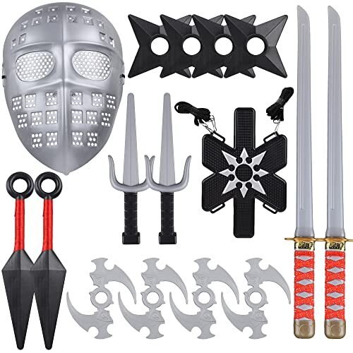 JOYIN Juego de 17 piezas de juguetes de accesorios ninja para niños
