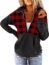 SCUSTY Womens Fall Fashion Quarter Zip Aztec Hoodies Long Sleeve Sweatshirt Western Jackets(Red-S)