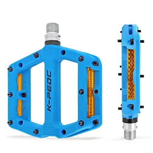 K PEDC Pedales de bicicleta con reflectores, pedales de bicicleta de carretera