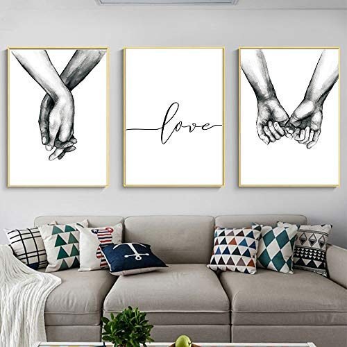 Kiddale Love and Hand in Hand – Póster impreso en lienzo para pared