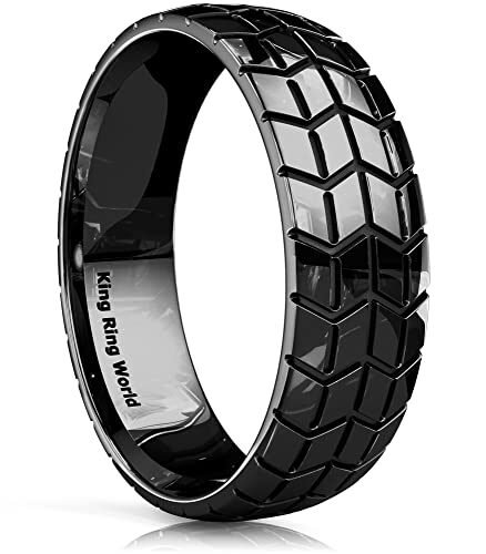 King Ring Tire Ring, 6 mm – Anillo de titanio para hombres y mujeres