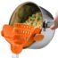 Kitchen Gizmo Snap N Strain Pot Strainer and Pasta Strainer - Adjustable Silicone Clip On Strainer for Pots, Pans, and Bowls - Gray