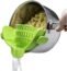 Kitchen Gizmo Snap N Strain Pot Strainer and Pasta Strainer - Adjustable Silicone Clip On Strainer for Pots, Pans, and Bowls - Gray