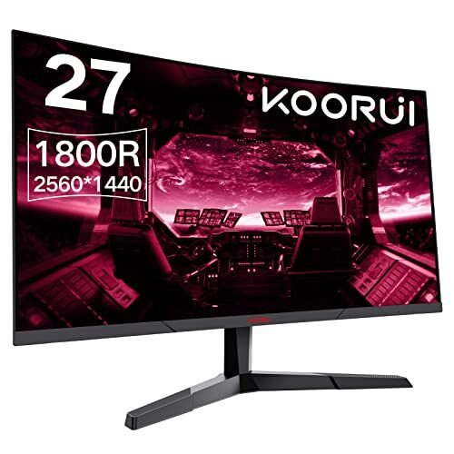 KOORUI Monitor de computadora de 27 pulgadas, monitor de juegos QHD 2560P de 144 Hz