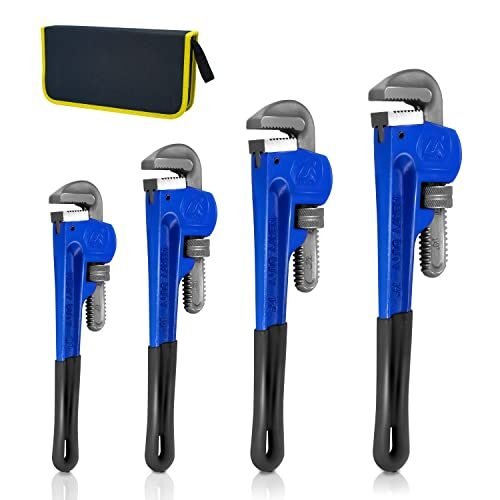 KOTTO Juego de 4 llaves de tubo resistentes tratadas térmicamente ajustables
