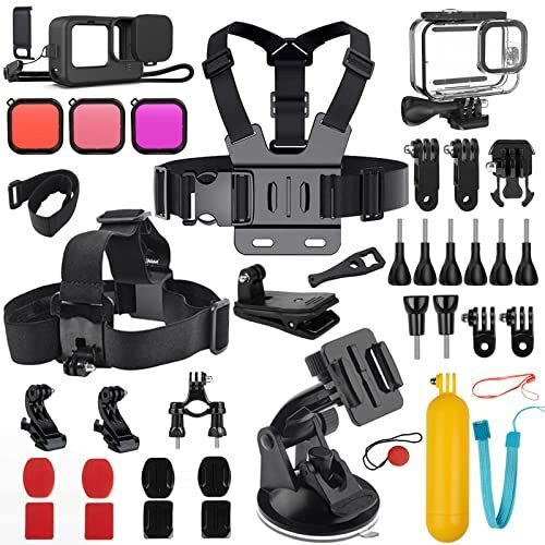 Kuptone Paquete de accesorios 52 en 1 para GoPro Hero 11/GoPro Hero 10/GoPro Hero 9 negro
