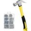 KURUI 16 oz Hammer & 560PCs Hardware Nail Assortment Kit,Claw Hammer Set with Anti-Slip Handle, Anti-Corrosive Galvanized 280 Picture Hanging Nails & 280 Finishing Nails for Household and DIY
