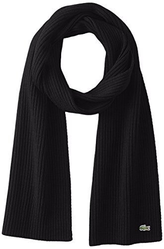 Lacoste Bufanda acanalada de lana clásica de los hombres