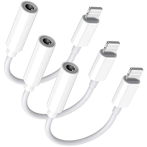 Adaptador Lightning a conector de auriculares de 0.138 in, [certificado Apple MFi]
