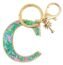 Lilly Pulitzer Leatherette Initial Keychain, Letter Bag Charm for Women, Suite Views (K)