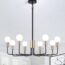 LJHhowe Black Chandelier 6 Light Modern Farmhouse Chandelier for Dining Room Lighting Fixtures Hanging, Rustic Industrial Candle Chandeliers Light Fixture for Foyer Kitchen Living Room