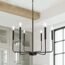 LJHhowe Black Chandelier 6 Light Modern Farmhouse Chandelier for Dining Room Lighting Fixtures Hanging, Rustic Industrial Candle Chandeliers Light Fixture for Foyer Kitchen Living Room