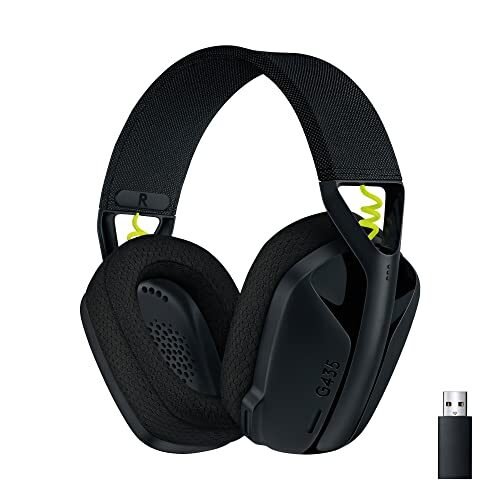 Logitech G 435 LIGHTSPEED y auriculares inalámbricos Bluetooth para juegos, audífonos ligeros sobre la oreja