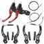 Lomodo 6 Pieces Bicycle Brake Accessories Including 2 Pack Aluminium Alloy Brake Levers (2.2 cm in Diameter) and 2 Pair V Brake Set and 2 Pack Brake Wire for Mountain/ Road/ MTB Bike(Red)