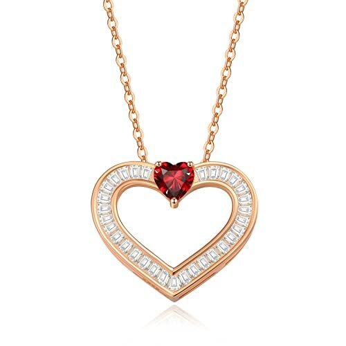 LOUISA SECRET Collares de corazón para niñas, collar con colgante de plata de ley 925