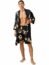 SOLY HUX Men's Silk Bathrobes Long Sleeve Satin Kimono Robe with Shorts Sleepwear Set Apricot M
