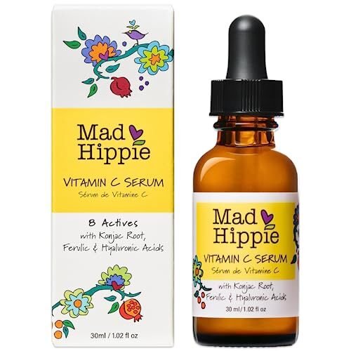 Mad Hippie Suero de vitamina C para la cara con ácido hialurónico, vitamina E y ácido ferúlico