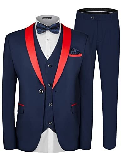 MAGE MALE Conjunto de 3 piezas para hombre, de un botón