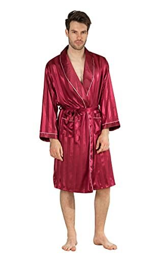 MAGE MALE – Bata de satén de verano, suave, para hombre