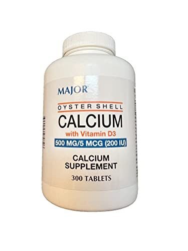 Major Pharmaceuticals Cáscara de ostra calcio con vitamina D 500 MG+D, 300 unidades