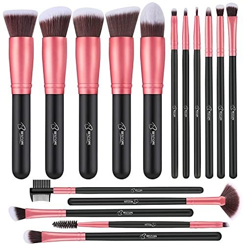 BESTOPE PRO Kit de brochas de maquillaje de alta calidad con base sintética