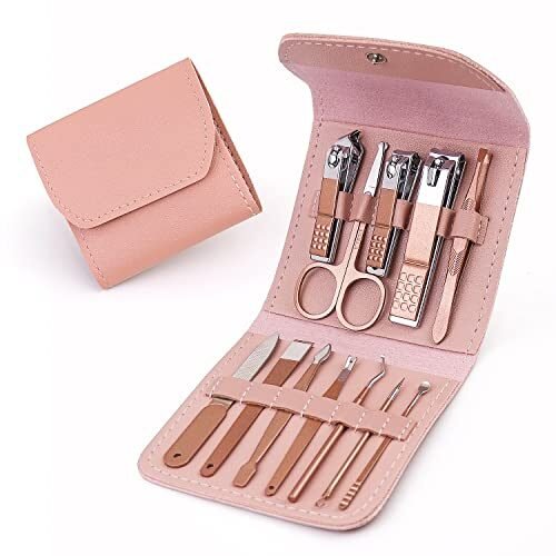 Juego de manicura 12 en 1 kit de pedicura profesional cortaúñas