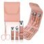Manicure Set 12 in 1 Pedicure Kit Professional Nail Clippers Nail Kit Manicure Kit Travel For Women - Pink