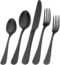 Matte Black Silverware Set, Satin Finish 20-Piece Stainless Steel Flatware set, Tableware Cutlery Set Service for 4, Utensils for Kitchens, Dishwasher Safe