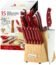 McCook® MC25A Knife Sets,15 Pieces German Stainless Steel Kitchen Knife Block Set with Built-in Sharpener