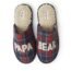 Dearfoams Men's Papa Bear Slipper, Buffalo Plaid, Large