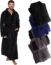 Mens Robe Big & Tall Shawl Collar Wrap Style - Long Plush Fleece Bathrobe by Ross Michaels (Black, 2X-Large)