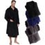 Mens Robe Big & Tall Shawl Collar Wrap Style - Long Plush Fleece Bathrobe by Ross Michaels (Black, 2X-Large)