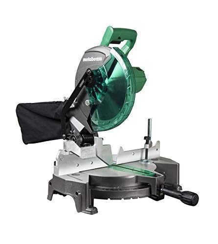 Metabo HPT Sierra de inglete compuesta de 10 pulgadas, bisel único, motor de 15 amperios